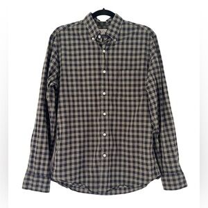 J. Crew button down shirt secret wash shirting classic fit green blue checks